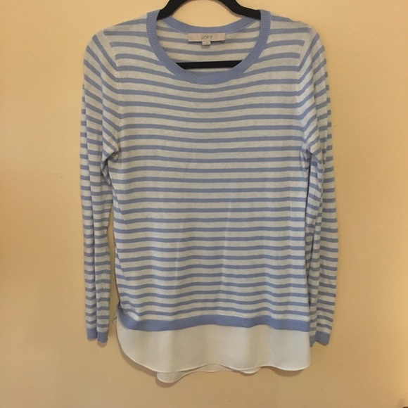 LOFT Sweaters - LOFT Sweater with Chiffon Trim
